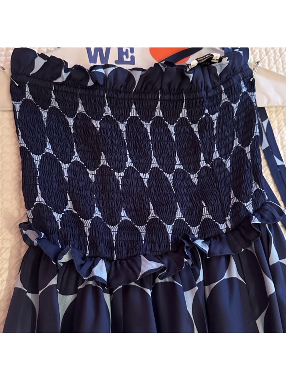 Kate Spade Joy Dot Silk Twill Smocked Dress - Picture 9 of 14
